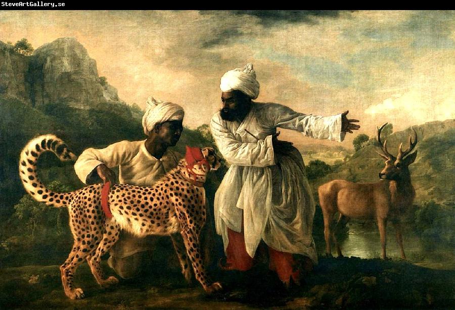 George Stubbs Gepard mit zwei indischen Dienern und einem Hirsch